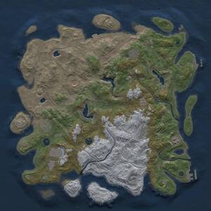 Thumbnail Rust Map: Procedural Map, Size: 4500, Seed: 15146777, 14 Monuments