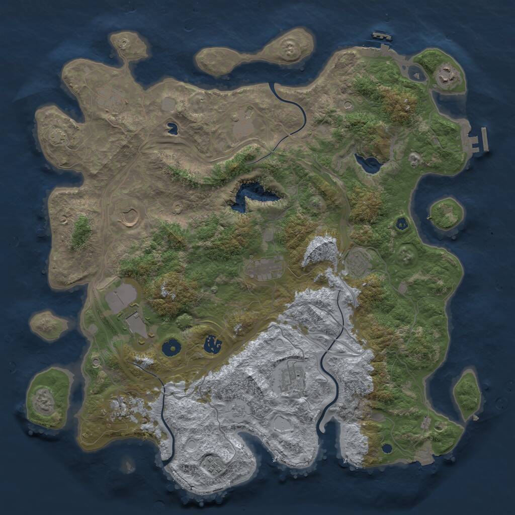 Rust Map: Procedural Map, Size: 4300, Seed: 389310462, 17 Monuments