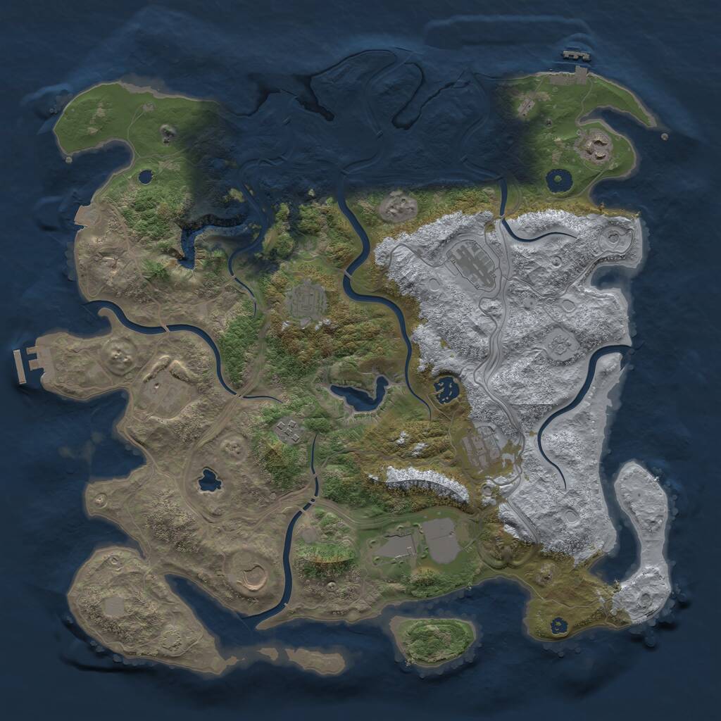 Rust Map: Procedural Map, Size: 4253, Seed: 841580068, 17 Monuments