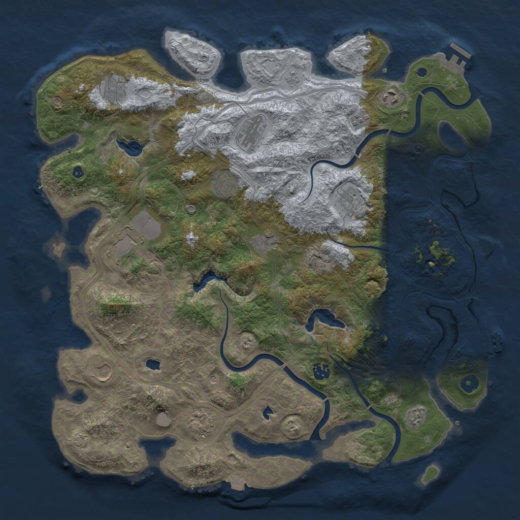 Rust Map: Procedural Map, Size: 4500, Seed: 1432718499, 19 Monuments