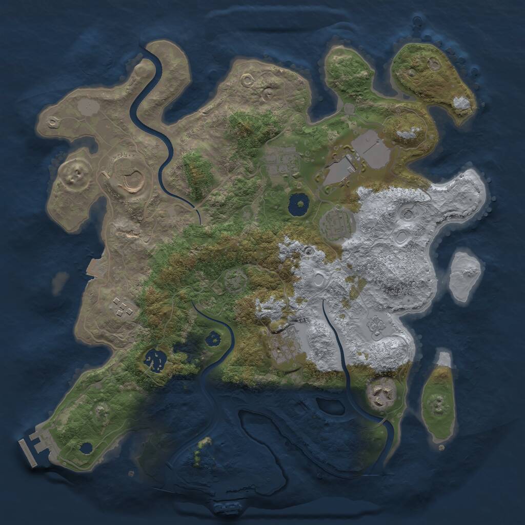 Rust Map: Procedural Map, Size: 3500, Seed: 26670, 14 Monuments