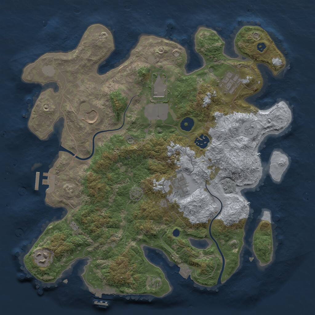 Rust Map: Procedural Map, Size: 3500, Seed: 26670, 13 Monuments