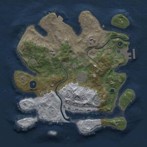 Thumbnail Rust Map: Procedural Map, Size: 3000, Seed: 2027882752, 8 Monuments