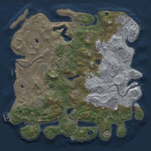 Thumbnail Rust Map: Procedural Map, Size: 4500, Seed: 264984506, 17 Monuments