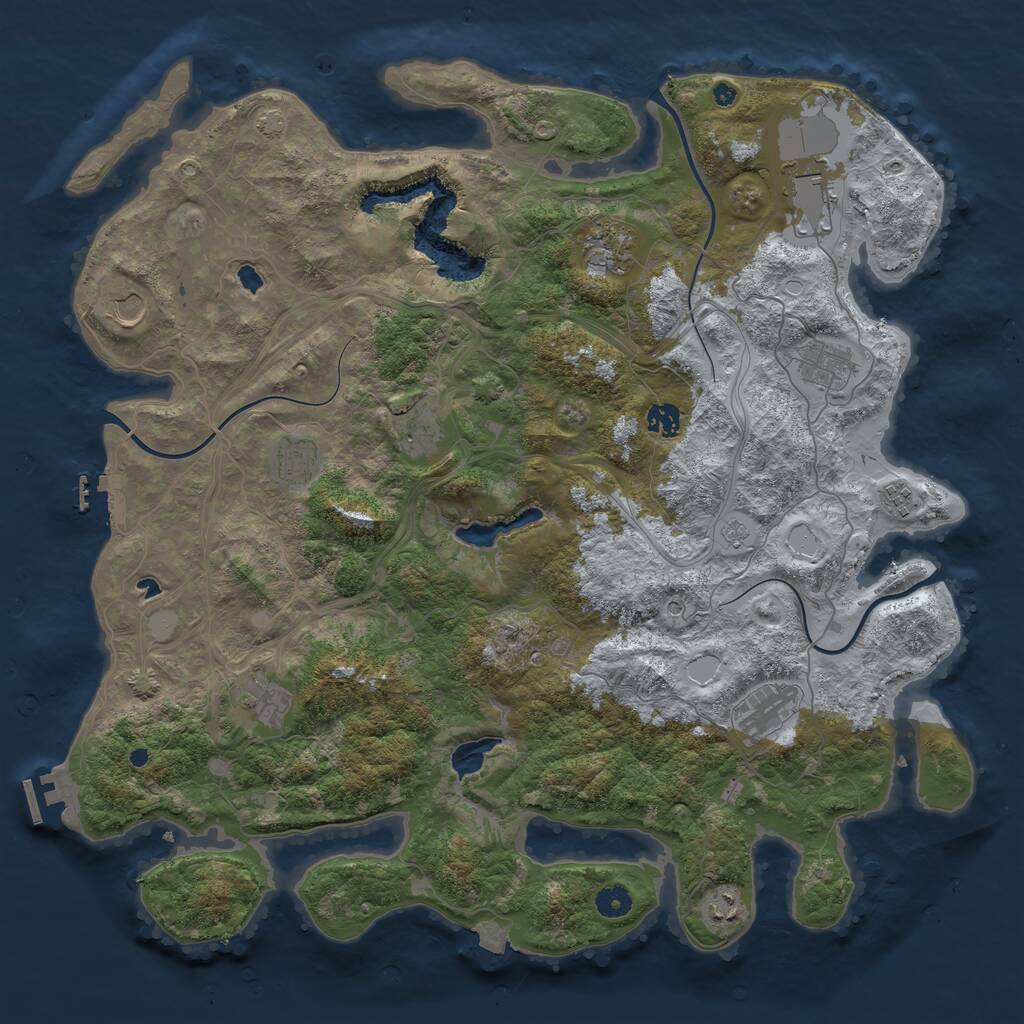 Rust Map: Procedural Map, Size: 4500, Seed: 264984506, 17 Monuments