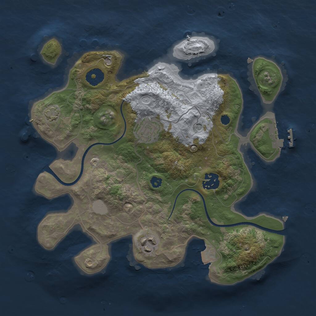 Rust Map: Procedural Map, Size: 2750, Seed: 1136176880, 7 Monuments