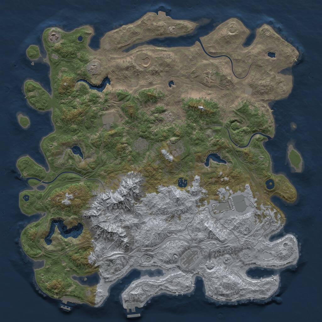 Rust Map: Procedural Map, Size: 5000, Seed: 123145, 16 Monuments
