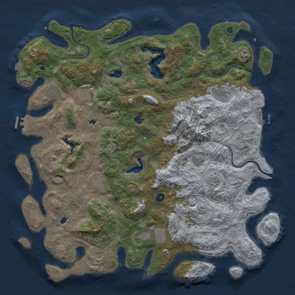 Rust Map: Procedural Map, Size: 5000, Seed: 1385200142, 16 Monuments