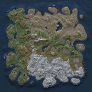 Thumbnail Rust Map: Procedural Map, Size: 4250, Seed: 21893, 16 Monuments