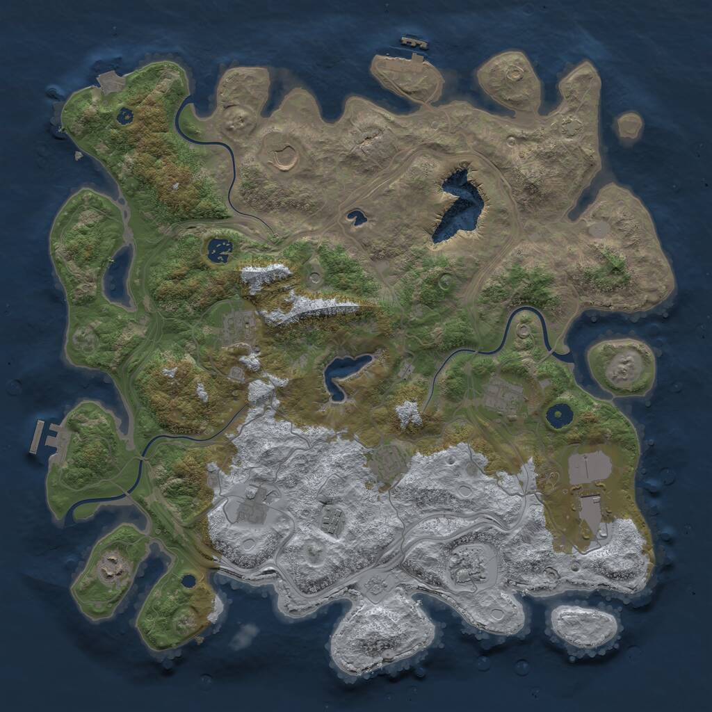 Rust Map: Procedural Map, Size: 4250, Seed: 21893, 16 Monuments