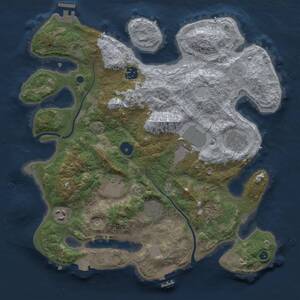 Thumbnail Rust Map: Procedural Map, Size: 3500, Seed: 2124421328, 14 Monuments