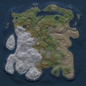 Thumbnail Rust Map: Procedural Map, Size: 3500, Seed: 1796825452, 14 Monuments