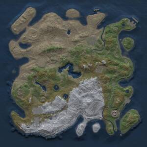 Thumbnail Rust Map: Procedural Map, Size: 4000, Seed: 1644442249, 15 Monuments