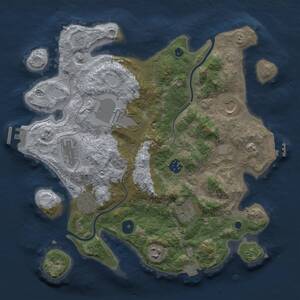 Thumbnail Rust Map: Procedural Map, Size: 3500, Seed: 932472753, 13 Monuments