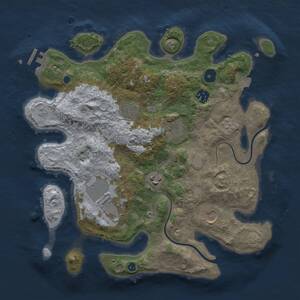 Thumbnail Rust Map: Procedural Map, Size: 3500, Seed: 876745690, 12 Monuments