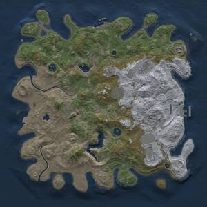 Thumbnail Rust Map: Procedural Map, Size: 4000, Seed: 611590, 13 Monuments