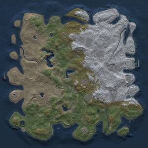 Thumbnail Rust Map: Procedural Map, Size: 4500, Seed: 1853345438, 16 Monuments