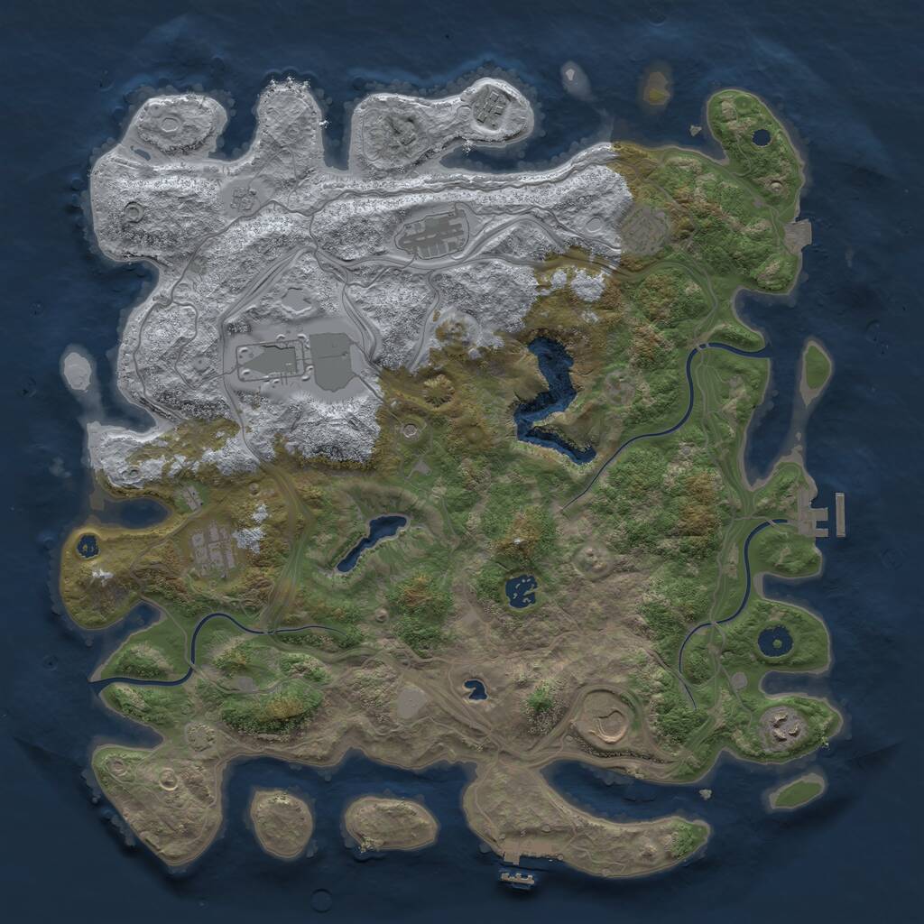 Rust Map: Procedural Map, Size: 4250, Seed: 9710635, 14 Monuments