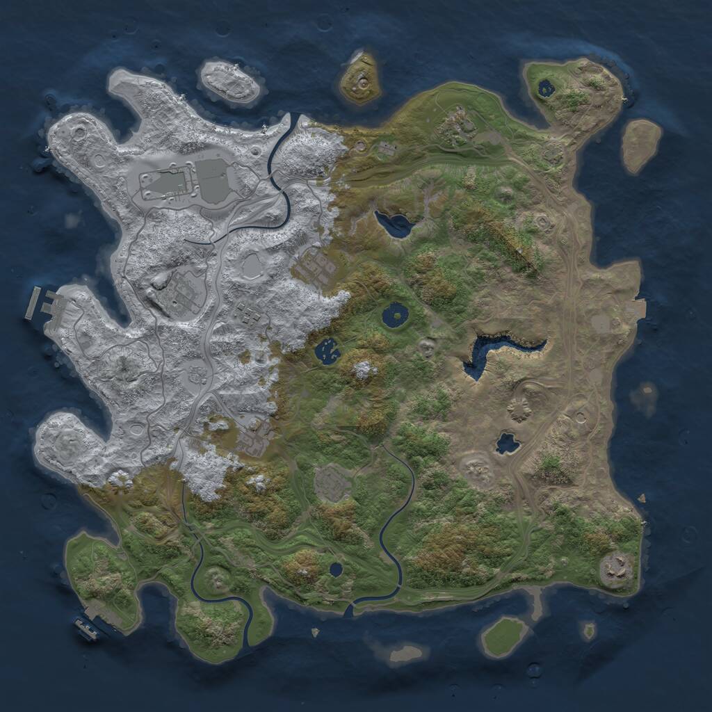 Rust Map: Procedural Map, Size: 4250, Seed: 649033908, 15 Monuments