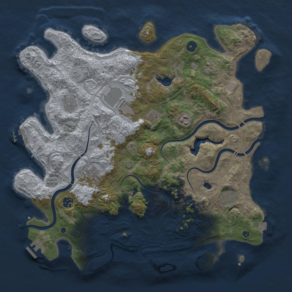 Rust Map: Procedural Map, Size: 4250, Seed: 649033908, 15 Monuments