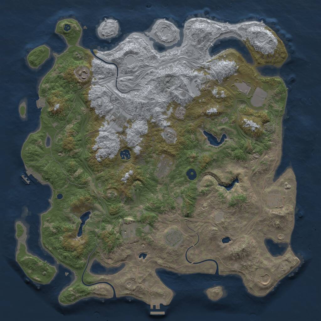 Rust Map: Procedural Map, Size: 4550, Seed: 164287, 17 Monuments