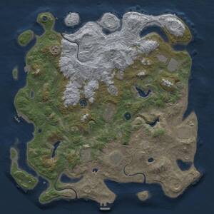 Thumbnail Rust Map: Procedural Map, Size: 4550, Seed: 164287, 17 Monuments