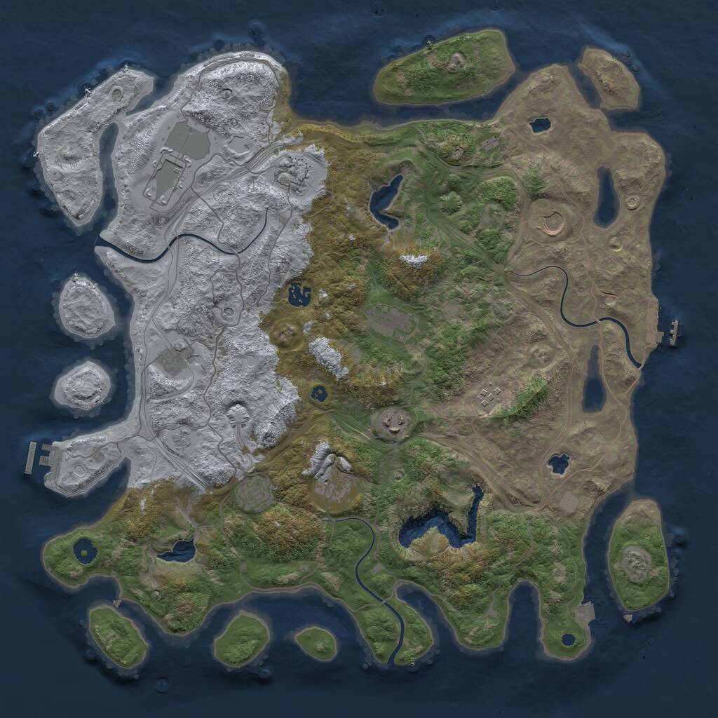 Rust Map: Procedural Map, Size: 4500, Seed: 87650329, 16 Monuments