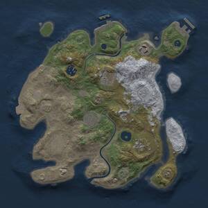 Thumbnail Rust Map: Procedural Map, Size: 3000, Seed: 853645228, 12 Monuments