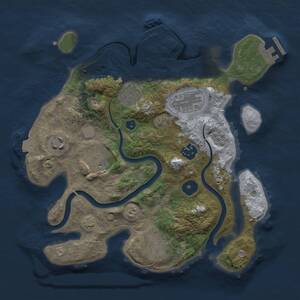 Thumbnail Rust Map: Procedural Map, Size: 3000, Seed: 853645228, 12 Monuments