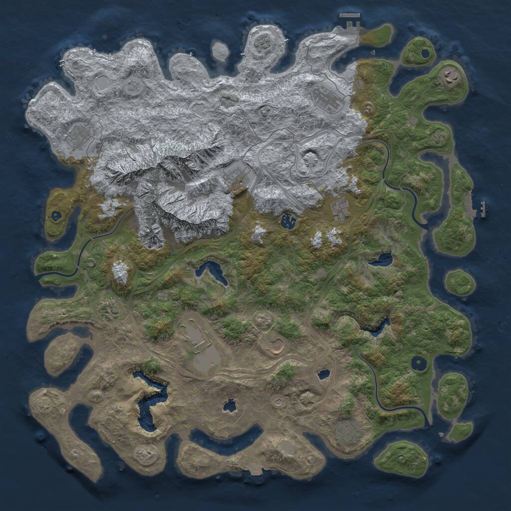 Rust Map: Procedural Map, Size: 5000, Seed: 1288838798, 17 Monuments