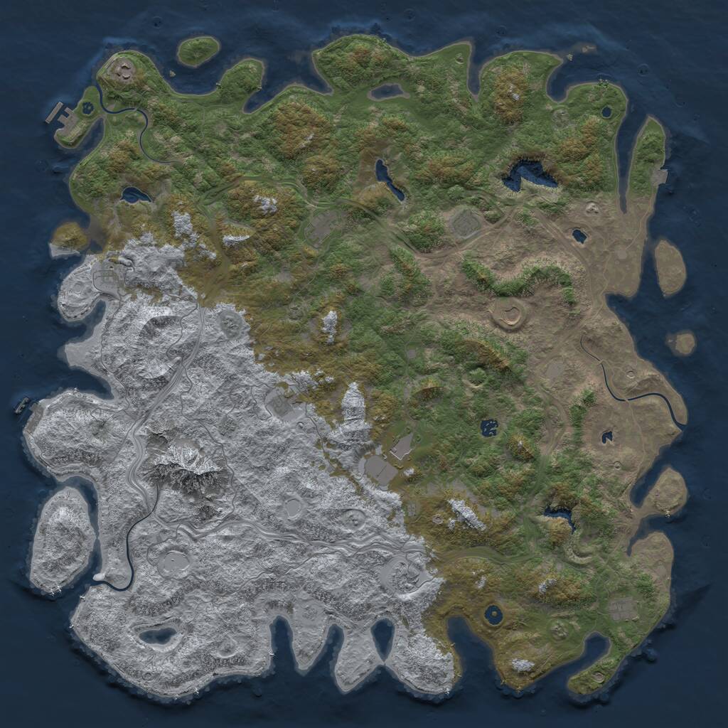 Rust Map: Procedural Map, Size: 6000, Seed: 1776366781, 17 Monuments