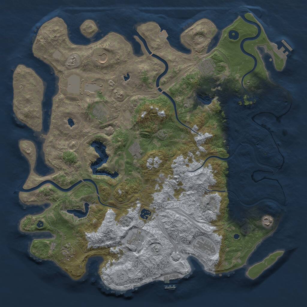 Rust Map: Procedural Map, Size: 4500, Seed: 483370773, 19 Monuments
