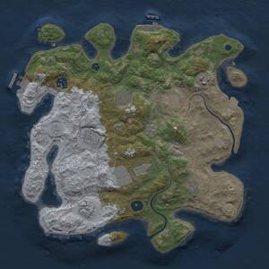 Thumbnail Rust Map: Procedural Map, Size: 3500, Seed: 1453974811, 15 Monuments