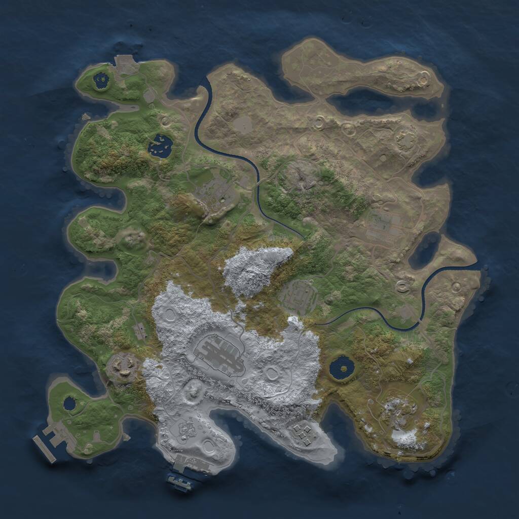 Rust Map: Procedural Map, Size: 3300, Seed: 1037528458, 13 Monuments