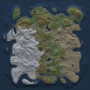 Thumbnail Rust Map: Procedural Map, Size: 4000, Seed: 1666, 14 Monuments