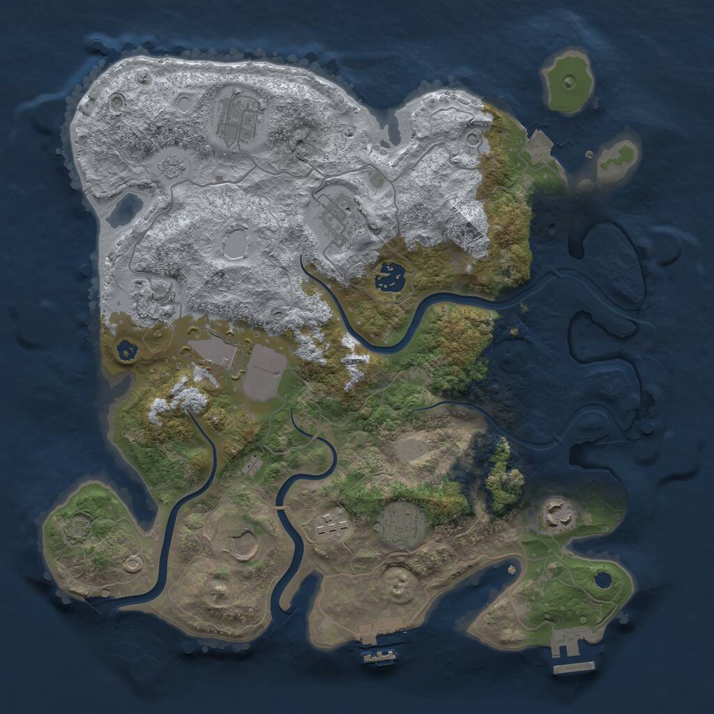 Rust Map: Procedural Map, Size: 3500, Seed: 1469034496, 15 Monuments