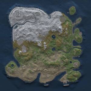 Thumbnail Rust Map: Procedural Map, Size: 3500, Seed: 1469034496, 14 Monuments