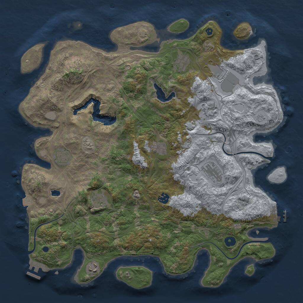 Rust Map: Procedural Map, Size: 4250, Seed: 860104987, 15 Monuments