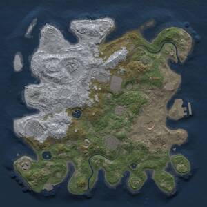 Thumbnail Rust Map: Procedural Map, Size: 3500, Seed: 605887596, 13 Monuments