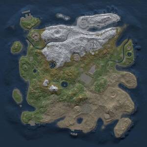 Thumbnail Rust Map: Procedural Map, Size: 3500, Seed: 909584812, 13 Monuments