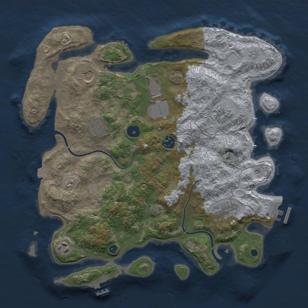 Rust Map: Procedural Map, Size: 3700, Seed: 251, 13 Monuments