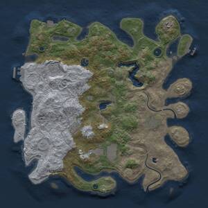 Thumbnail Rust Map: Procedural Map, Size: 4000, Seed: 241812601, 13 Monuments