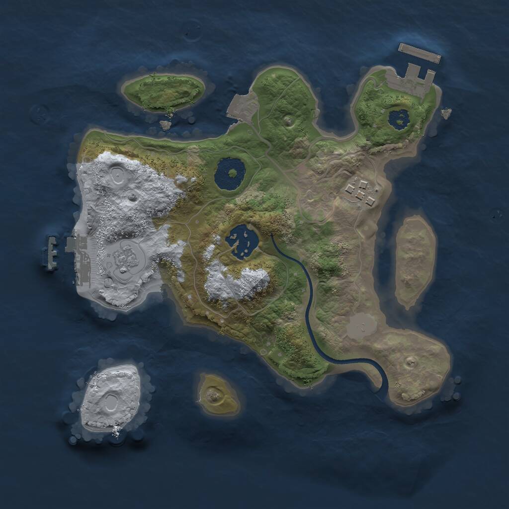 Rust Map: Procedural Map, Size: 2400, Seed: 14790, 6 Monuments