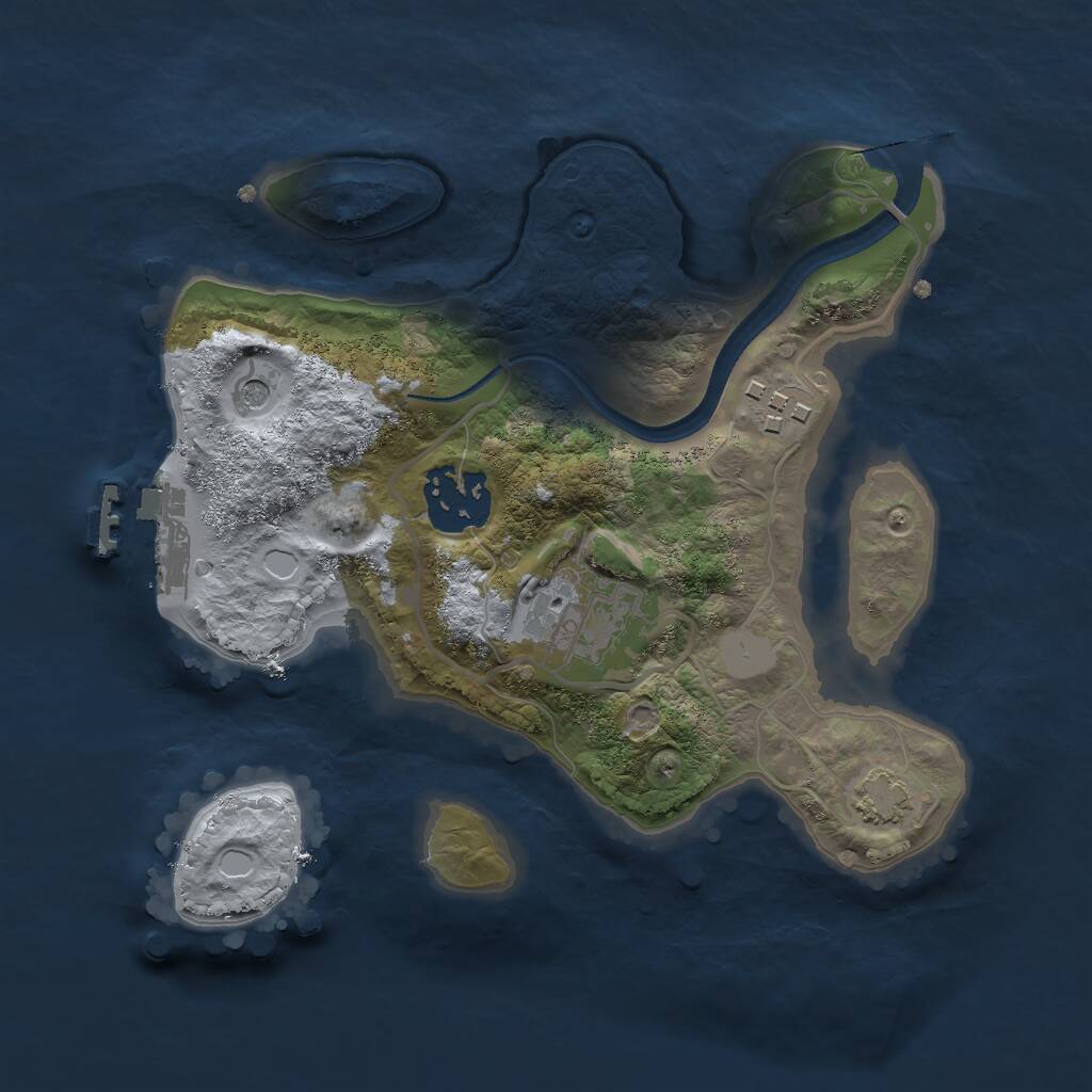 Rust Map: Procedural Map, Size: 2400, Seed: 14790, 7 Monuments