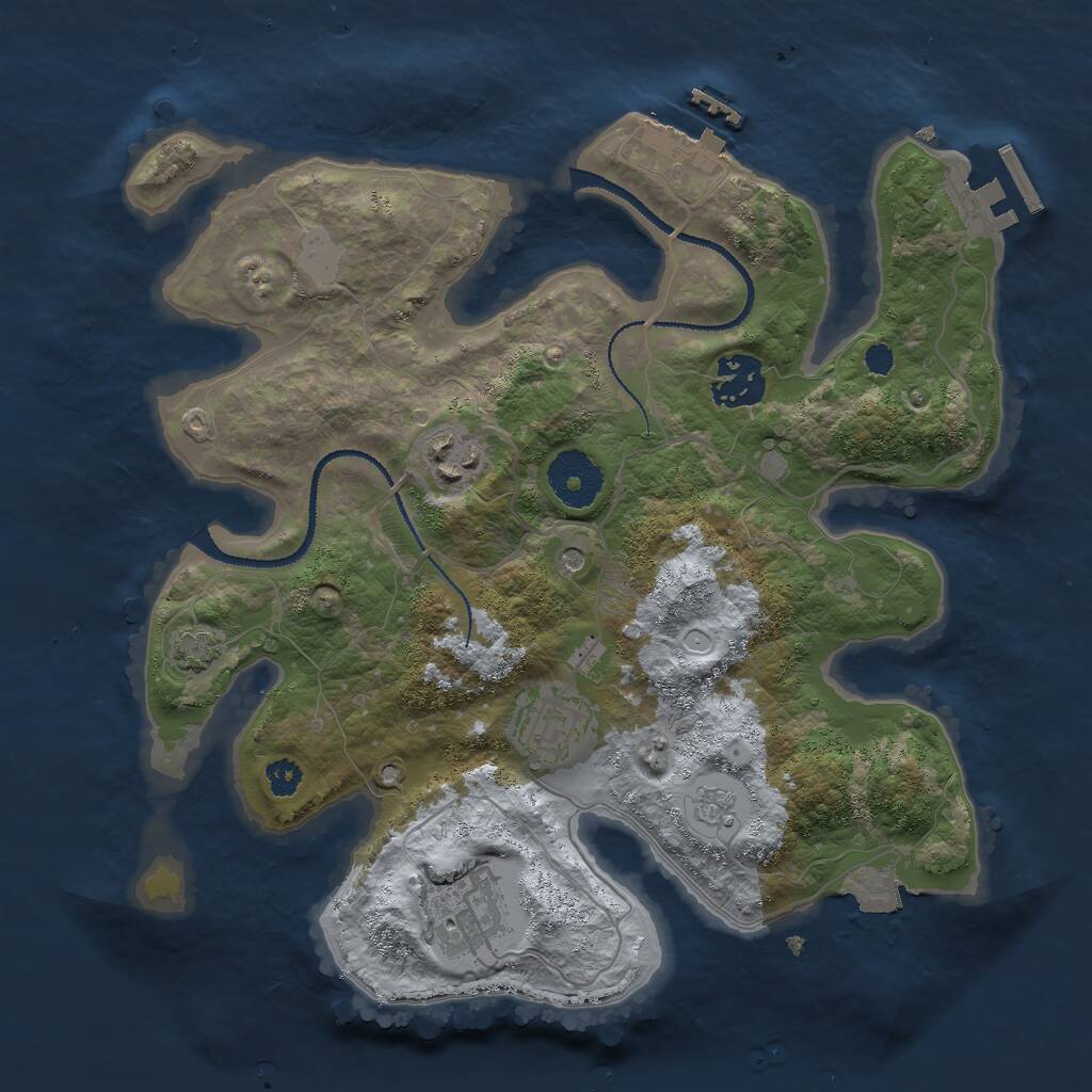 Rust Map: Procedural Map, Size: 3000, Seed: 10620, 12 Monuments