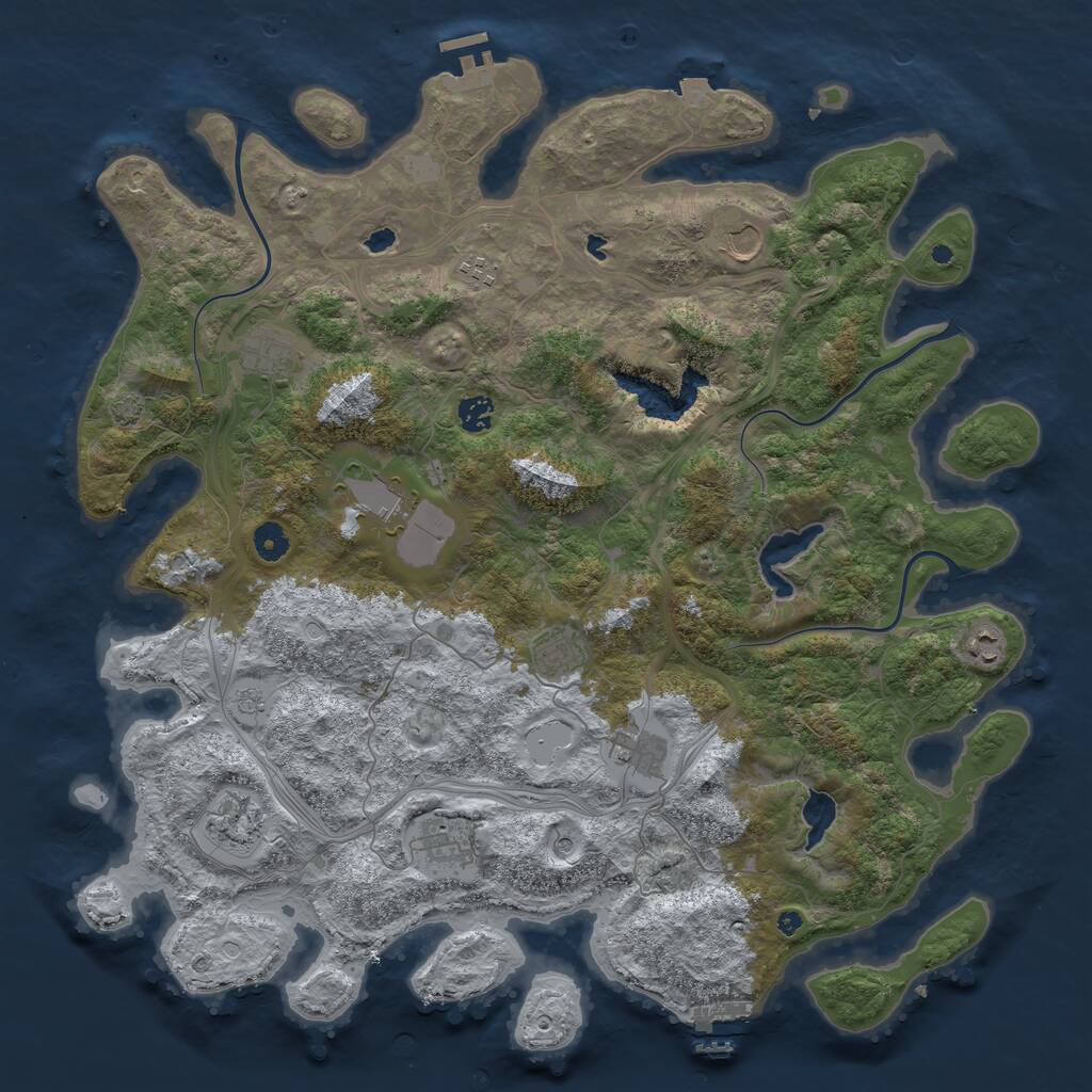 Rust Map: Procedural Map, Size: 4500, Seed: 778940918, 16 Monuments