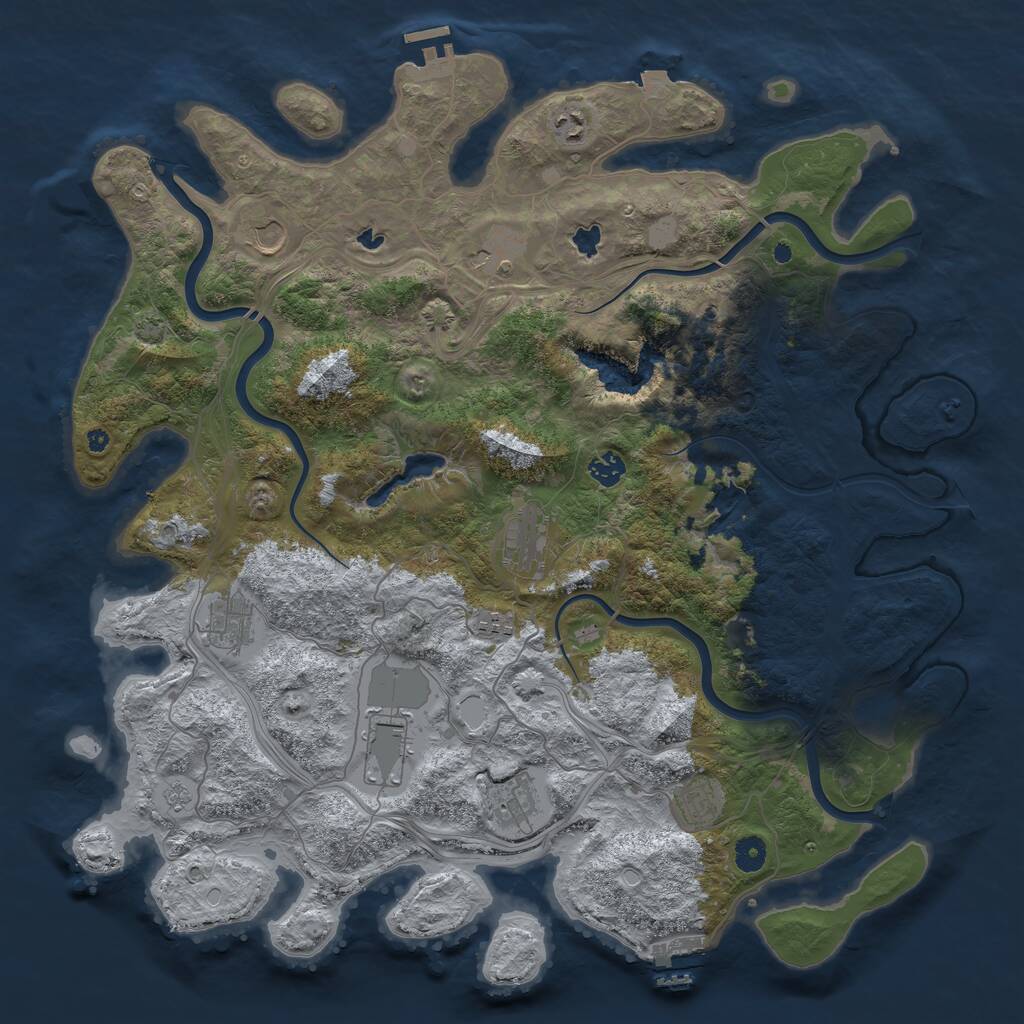 Rust Map: Procedural Map, Size: 4500, Seed: 778940918, 16 Monuments