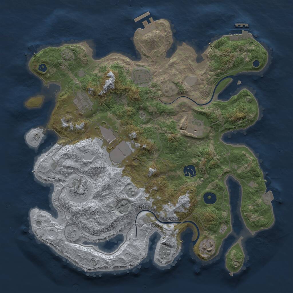 Rust Map: Procedural Map, Size: 3500, Seed: 925081768, 14 Monuments