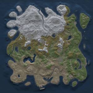 Thumbnail Rust Map: Procedural Map, Size: 4096, Seed: 2052045043, 15 Monuments