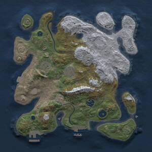 Thumbnail Rust Map: Procedural Map, Size: 3000, Seed: 1329723571, 10 Monuments